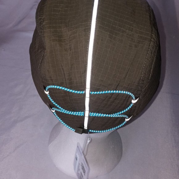 LuluLemon Insulated Drawcord Hiking Cap carob Brown/Electric Turquoise NWT S/M - Picture 3 of 5